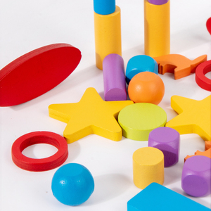 Castor en bois bloc de construction pince pince maternelle enfants éducation précoce Puzzle famille <span class=keywords><strong>jeu</strong></span> de société bloc de construction jouet - Product Image 4