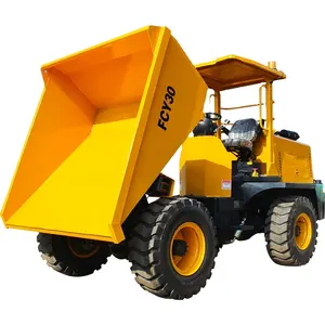 ISO Factory supplier FCY30 3 tons Hydraulic tipping site dumper truck swivel dumper mini mineria 3 way back flip truck dumper