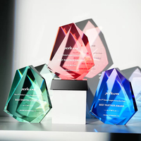 Nouvelles Médailles Trophées en Verre Cristal K9 2026, Impression Couleur Intégrale, Plaque de Récompense en Forme d'Iceberg Irrégulier, Personnalisable pour Événements