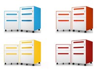 Meuble de bureau en bois massif, meuble de rangement Vertical à 3 tiroirs, piédestal ignifuge