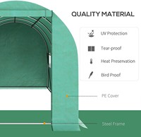 Serre de jardin moderne robuste 6x2x2m, tunnel en polyéthylène extérieur de grande taille, facile à assembler, structure en acier galvanisé, maille en PE
