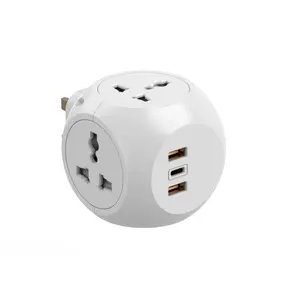 Pengisi daya Cepat 18W 4 soket dengan USB Tipe C, pengisi daya adaptor Dinding universal harga pabrik