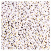 100 pièces/sac 4mm * 7mm or mixte lettre acrylique perles rondes plat Alphabet perles en vrac pour la fabrication de bijoux bracelet à bricoler soi-même collier
