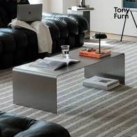 Table basse moderne créative polyvalente minimaliste en acier inoxydable facile à nettoyer pour le salon