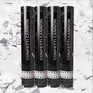 Canon à confettis argenté et doré de 30 cm avec filet de sécurité, lance-confettis à usage facile pour <span class=keywords><strong>bar</strong></span>, fête d'anniversaire, accessoires photo - Product Image 2