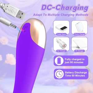Vibromasseur adulte pour femmes, gode étanche, stimulateur de clitoris avec vibration à 10 vitesses, masseur sexuel silencieux rechargeable - Product Image 2