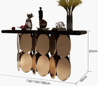 Table console de luxe en marbre et acier inoxydable doré pour intérieur – Offre spéciale