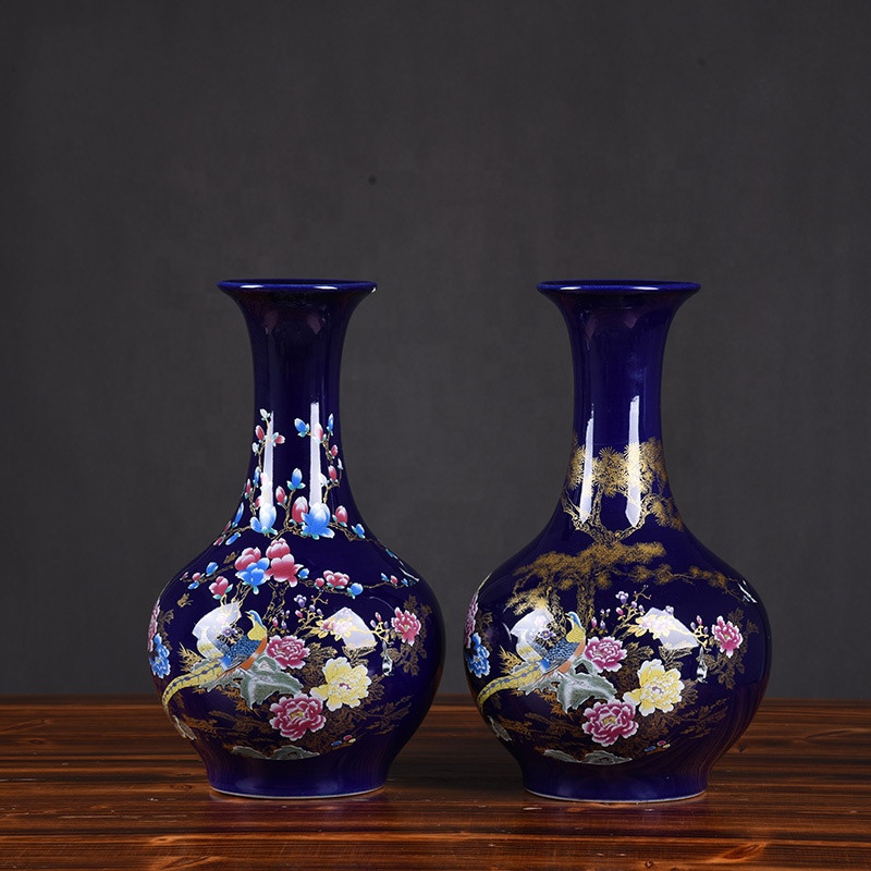 ⭐️美品⭐️大型中国景德镇花瓶 大型中国粉彩花朵装饰花瓶// 景德镇- 20 世纪– Diddenantiques