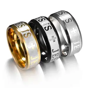Мужские золотые ювелирные кольца из нержавеющей стали