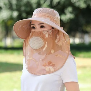 Chapeau Bob de Jardinage en Tissu Soyeux avec Cache-Visage, Protection Solaire Respirante, Chapeau d'Été à Large Bord pour Femme - Product Image 3
