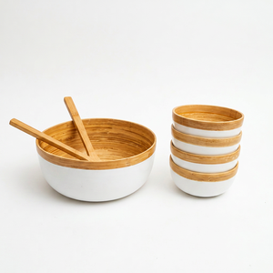 Bols en bambou filé à la main/bols à salade en bambou filé/bols et cuillère en bambou prix le moins cher d'ECO2GO - Product Image 1