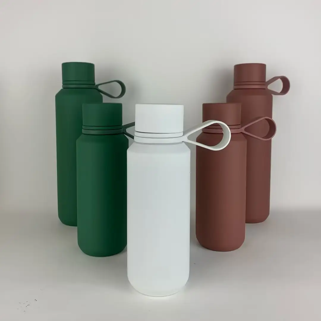 mixing colors12oz/20oz Vacuum insulated Matte coated stainless steel t outdoor sports small mouth water bottle with handle