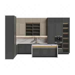 Set Completo di Arredamento Moderno per Cucina Nera di Design con Mobili Modulari in Alluminio e Legno Massello - Product Image 6