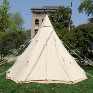 Tente de camping en toile quatre saisons, <span class=keywords><strong>tipi</strong></span> <span class=keywords><strong>indien</strong></span>, pyramide, tente familiale pour 6 personnes, teepee pour adultes, glamping - Product Image 2
