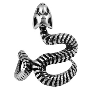 Anillo de Serpiente 3D de Acero Inoxidable yunnique, Joyería Punk con Forma de Animal para Hombre, Regalo para Ocasiones Especiales, Color Acero - Product Image 5