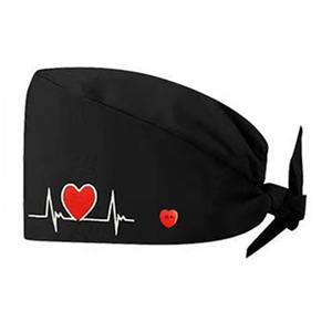 Mũ phẫu thuật hình trái tim có thể điều chỉnh với nút bấm, mũ bảo hộ y tế màu đen xám dành cho nha sĩ, bệnh viện thú y - Product Image 2