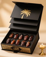 Boîte d'emballage personnalisée robuste pour dattes du Ramadan avec nœud, estampage à chaud et aimant, en carton