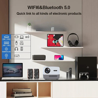 Projecteur portable Veacine E20PRO Mini 1080P HD LCD avec mise au point automatique LED Android 12 Home Cinéma avec WiFi 6