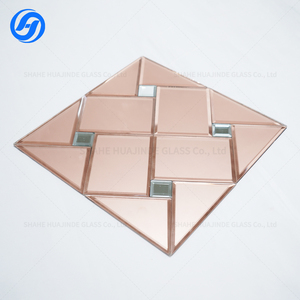 Piastrelle <span class=keywords><strong>a</strong></span> Mosaico in Vetro <span class=keywords><strong>a</strong></span> <span class=keywords><strong>Specchio</strong></span> <span class=keywords><strong>Rosa</strong></span> con Design <span class=keywords><strong>a</strong></span> Parquet Moderno, 4mm, Centro Bianco, Direttamente dalla Fabbrica per Pareti Interne di Hotel - Product Image 4