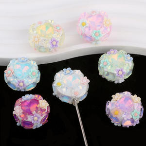 Mignon amour couronne pleine diamant gland diamant boule perforé trou droit perles bricolage porte-clés collier accessoires - Product Image 1