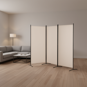Pantalla DE PRIVACIDAD plegable Beige de 3 paneles, divisor de partición de habitación independiente portátil para separación de sala de estar de oficina - Product Image 2