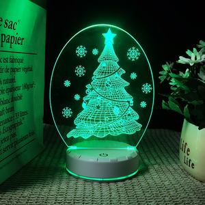 Nouvelle base de recharge 2025 avec motif de Noël pour la décoration intérieure personnalisée du festival de Noël, lumière de nuit LED - Product Image 1
