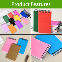 Carnet de notes portable A7 à spirale avec couverture en PP – Journal de poche de haute qualité – Idéal comme cadeau