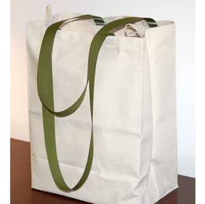 Bolsa de compras grande de lona de algodón orgánico, muy vendida, de color sólido, con apertura y cierre universal, para todas las estaciones. - Product Image 2