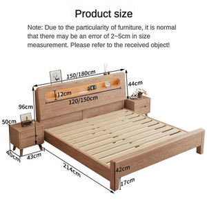 Cama King Size de <span class=keywords><strong>Madera</strong></span> de Lujo con Diseño Simple y Almacenamiento, con Carga USB para Adultos, Precio al por Mayor para Hogar y Hotel - Product Image 6