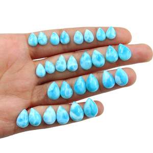 100% naturel Larimar Cabochon en vrac véritable lot de pierres précieuses précieuses mélange forme et taille pour la fabrication de bijoux utilisation en vrac prix OEM - Product Image 4