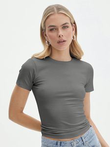 Dropshipping Y2K, ropa de calle de verano, camisetas de manga corta de punto ajustado para mujer, camisetas sexis ajustadas para chicas, camisetas holgadas para mujer - Product Image 4