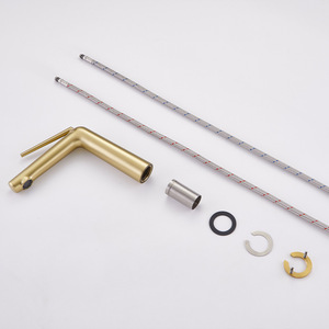 Robinet de lavabo artistique à taille fine 22,8 pouces avec cartouche céramique, eau chaude et froide, pour salle de bain - Product Image 3