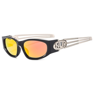Lunettes de soleil Y2K futuristes tendance pour unisexe, style rétro hip-hop, version femme, monture en alliage, verres PC, vente en gros - Product Image 6