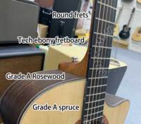 2023 New Arrival Model All Solid High-end Level a Spruce Top 40 Inch Acoustic Guitar With High Level Strings