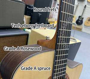 2023 nuevo modelo de llegada todo sólido nivel de gama alta A tapa de abeto parte posterior de palisandro y lado guitarra acústica de 40 pulgadas con <span class=keywords><strong>cuerdas</strong></span> de alto nivel - Product Image 5