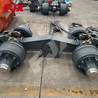Pièces de remorque robustes JUXIN 100T, suspension Argo Bogie à double ligne et quatre essieux avec poutres d'essieu carrées