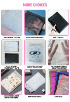 Sacs à fermeture éclair en PVC givré de haute qualité personnalisés pour bijoux, réutilisables, imperméables, avec impression de logo et anneaux