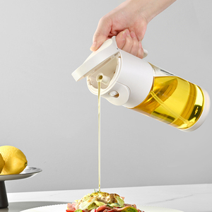 Distributeur d'huile d'olive en verre de luxe 2-en-1 avec bouchon rabattable, pulvérisateur et bec verseur anti-goutte pour sauce soja, avec poignée - Product Image 5