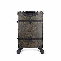 Valise à roulettes vintage en PVC rétro personnalisée, bagage de cabine pour les voyages d'affaires