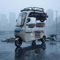 Tricycle Électrique Ouvert le Plus Vendu, Moteur 60V 1200W, Certifié CE, Acier Carbone, Autonomie 50-70 Kilomètres pour 3 Personnes, Idéal pour les Courtes Trajets