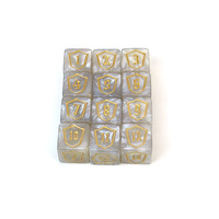 Dés en plastique acrylique 16mm 1-12 Cube marbre D6 pour accessoires de jeu