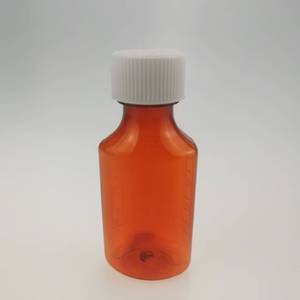 Conteneur de bouteille de liquide ambre de médecine de toux de sirop infusé aux herbes en plastique ovale - Product Image 3