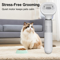 Aspirateur silencieux pour toilettage de chats et chiens avec 4 buses interchangeables pour l'entretien quotidien du pelage des animaux de compagnie, compatible OEM/ODM