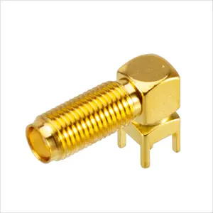 RF Coaxial Connector Right Angle 20mm Length Female Through Hole PCB Mount SMA Connector Amphe 132203