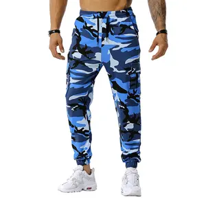 גברים צבע מרובה הסוואה מכנסיים מטען כותנה Camo הרמון מכנסיים גברים רצים מכנסיים עם כיסים חיצוני ספורט מכנסיים