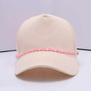 Cadena de dopamina para gorra de béisbol, accesorio de acrílico con doble anillo, cadena decorativa unisex informal para el cabello, primavera 2025 - Product Image 1