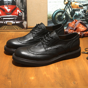Chaussures Derby en cuir véritable de haute qualité pour hommes décontractées, respirantes, à semelle souple et à semelle épaisse. - Product Image 4