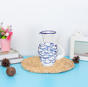 เหยือกน้ำแก้วใส่น้ำพร้อมหูจับปลาทำมือสก์ท็อปงานตามสั่ง - Product Image 4