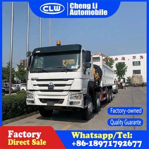 Usine Sino Howo 8x4 <span class=keywords><strong>grue</strong></span> camion 12 roues camion à <span class=keywords><strong>benne</strong></span> basculante monté <span class=keywords><strong>grue</strong></span> à bras pliant - Product Image 2