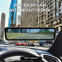 2K WiFi ADAS BSD Night Vision Dash Cam DVR Miroir de voiture étanche 4 caméras pour enregistrement à 360 degrés avec écran tactile Android